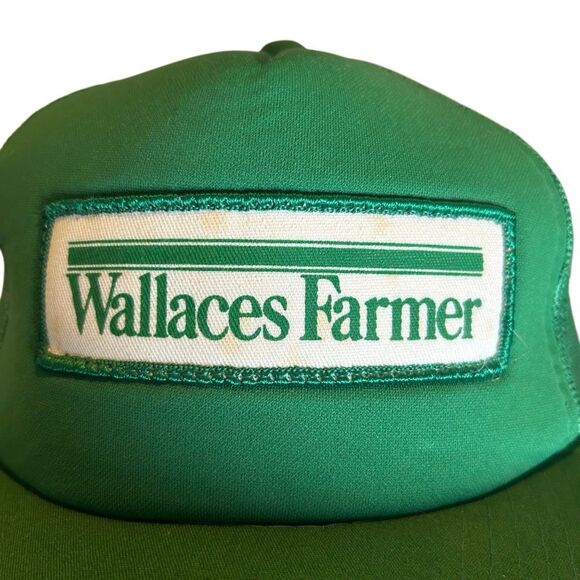 Wallaces Farmer Pennant Winner Hat Cap Vintage Some Stains - Picture 1 of 5